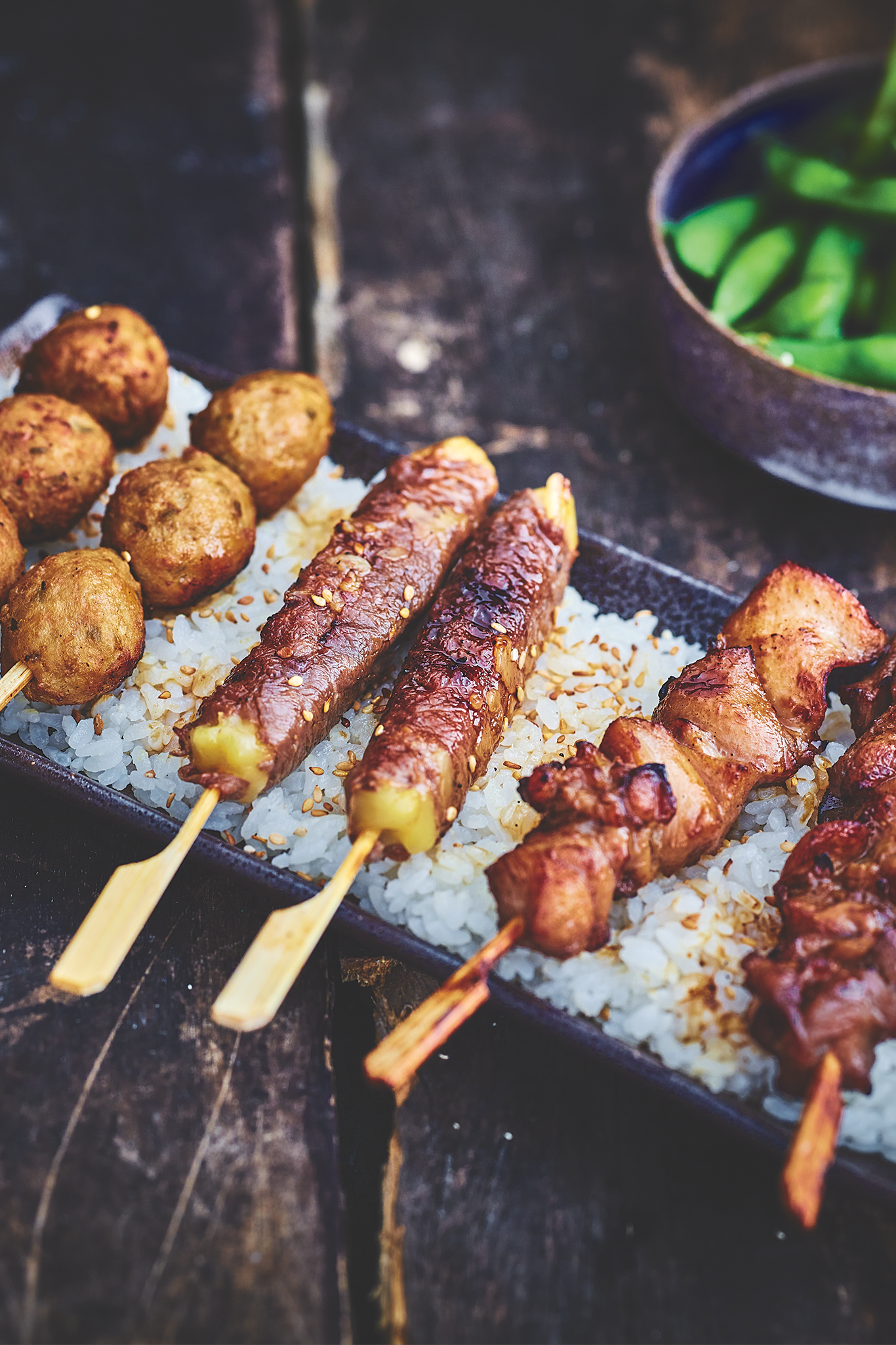 Mix brochettes Yakitori Tsukune Boeuf-fromage